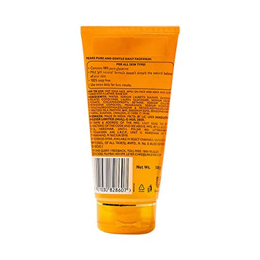 PEARS Pure and Gentle Daily Cleansing Facewash, Mild Cleanser With Glycerine, Balances PH, 100% Soap Free, 150 g